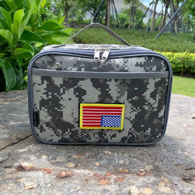 FlowFly Kids Lunch box Insulated Soft Bag Mini Cooler Back to School Thermal Meal Tote Kit for Girls, Boys, Free USA Flag Patch Included - Image 5